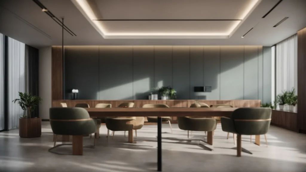 a professional consultation setting featuring a well-lit conference room with a sleek table and comfortable chairs, emphasizing an engaging discussion between a client and an attorney, reflecting a sense of trust and collaboration in a legal context.