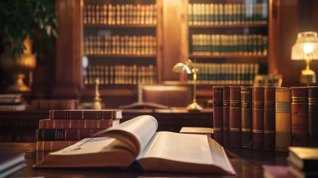 a professional lawyer's office bathed in warm light, featuring a detailed itemized fee structure prominently displayed on a polished desk, surrounded by legal books and an atmosphere of informed decision-making.